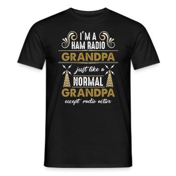 Ham Radio I'm A Ham Radio Grandpa Radio Operator - Men's T-Shirt - black - Front - AI Model Male 178 light (178cm)