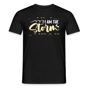 Ham Radio I Am The Storm Channel Loves Radio Tower - Men's T-Shirt - black - Front - AI Model Male 178 light (178cm)