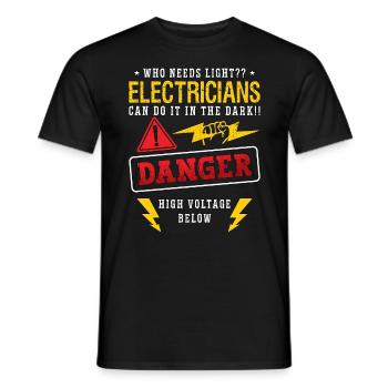 Electronics Repair Who Needs Light Repair Worker - Men's T-Shirt - black - Front - AI Model Male 178 light (178cm)