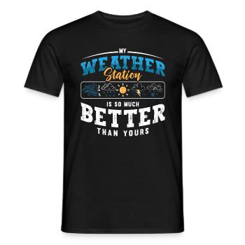 Météorologie Ma station météo Scientist Prévisions - T-shirt homme - noir - Devant - AI Model Male 178 light (178cm)