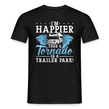 Tornadoes I'm Happier Than Weather Tornado Chaser - Männer T-Shirt - Schwarz - Vorne - AI Model Male 178 light (178cm)
