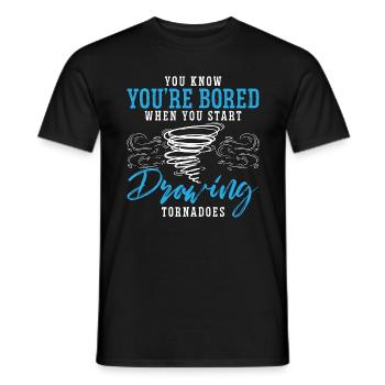 Tornadoes You Know You're Bored When Meteorologist - Men's T-Shirt - black - Front - AI Model Male 178 light (178cm)
