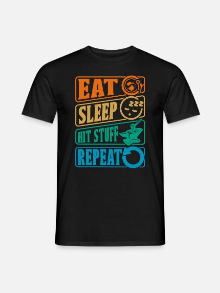 Forger Eat Sleep Hit Retro Goldsmith Blacksmiths - T-shirt homme - noir