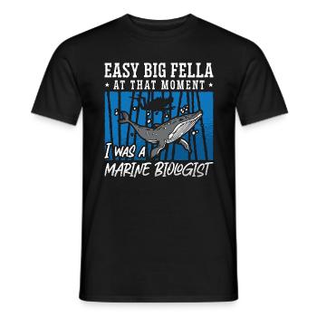 Marine Biology Easy Big Fella Loves Ocean Science - Men's T-Shirt - black - Front - AI Model Male 178 light (178cm)
