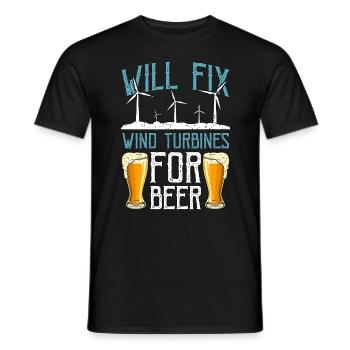 Wind Turbine Tech Will Fix Wind Turbines Windmill - Männer T-Shirt - Schwarz - Vorne - AI Model Male 178 light (178cm)
