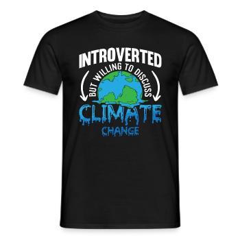 Climate Change Introverted But Willing Environment - Men's T-Shirt - black - Front - AI Model Male 178 light (178cm)