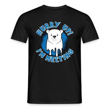 Climate Change Hurry Up I'm Melting Mother Earth - Men's T-Shirt - black - Front - AI Model Male 178 light (178cm)