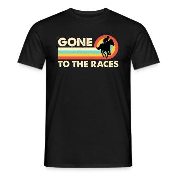 Horse Racing Gone To The Retro Loves Horse Riding - Männer T-Shirt - Schwarz - Vorne - AI Model Male 178 light (178cm)