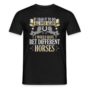 Les courses de chevaux si j’avais à faire partout dans les courses de chevaux - T-shirt homme - noir - Devant - AI Model Male 178 light (178cm)