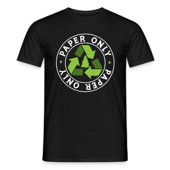Recycling Paper Only Climate Change Reuse Recycler - Männer T-Shirt - Schwarz - Vorne - AI Model Male 178 light (178cm)