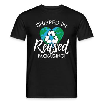 Recycling Shipped In Reused Eco Friendly Recycler - Men's T-Shirt - black - Front - AI Model Male 178 light (178cm)