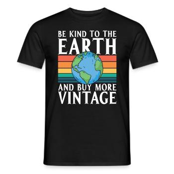 Recycling Be Kind To The Retro Go Green Recycler - Männer T-Shirt - Schwarz - Vorne - AI Model Male 178 light (178cm)
