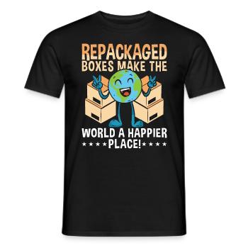 Recycling Repackaged Boxes Make The Reuse Recycler - Männer T-Shirt - Schwarz - Vorne - AI Model Male 178 light (178cm)