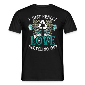 Recycling I Just Really Love Eco Friendly Recycler - Männer T-Shirt - Schwarz - Vorne - AI Model Male 178 light (178cm)