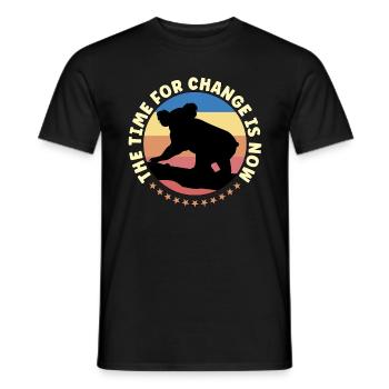 Réchauffement climatique Le temps du changement Rétro-activisme - T-shirt homme - noir - Devant - AI Model Male 178 light (178cm)