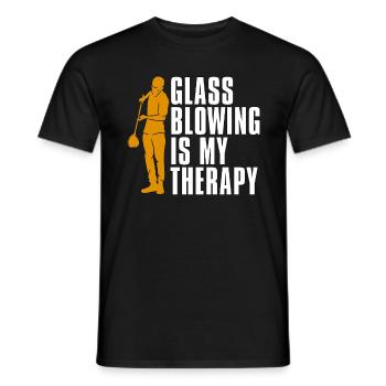 Glassblowing Is My Therapy Glassmaking Glassworker - Men's T-Shirt - black - Front - AI Model Male 178 light (178cm)