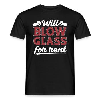 Glassblowing Will Blow Glass For Rent Glassmaking - Men's T-Shirt - black - Front - AI Model Male 178 light (178cm)