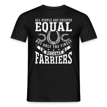 Farrier Tous les gens sont créés maréchal-ferrant - T-shirt homme - noir - Devant - AI Model Male 178 light (178cm)