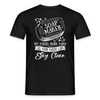 Soapmaking Soap Maker My Hands Work Handicrafts - Männer T-Shirt - Schwarz - Vorne - AI Model Male 178 light (178cm)