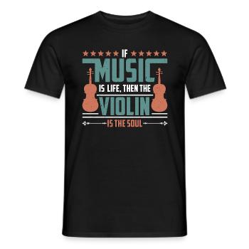 Violin If Music Is Life Then Instrument Violinist - Men's T-Shirt - black - Front - AI Model Male 178 light (178cm)
