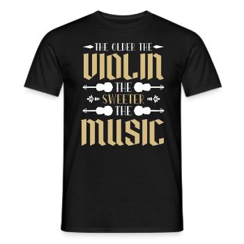 Violin The Older The Violin Instrument Violinist - Men's T-Shirt - black - Front - AI Model Male 178 light (178cm)