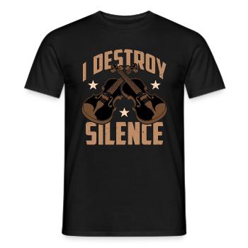Violon I Destroy Silence Violoniste de musique classique - T-shirt homme - noir - Devant - AI Model Male 178 light (178cm)