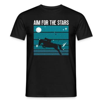 Show Jumping Aim For The Stars Horses Show Jumper - Männer T-Shirt - Schwarz - Vorne - AI Model Male 178 light (178cm)