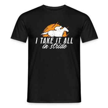 Show Jumping I Take It All Horse Lover Show Jumper - Men's T-Shirt - black - Front - AI Model Male 178 light (178cm)