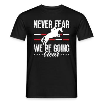 Show Jumping Never Fear We're Horses Show Jumper - Männer T-Shirt - Schwarz - Vorne - AI Model Male 178 light (178cm)