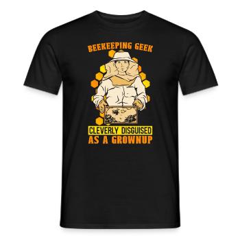 Apiculture Geek Cleverly Bee Whisperer Apiculteur - T-shirt homme - noir - Devant - AI Model Male 178 light (178cm)