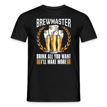 Beer Brewing Brewmaster Drink All Hops Beer Brewer - Männer T-Shirt - Schwarz - Vorne - AI Model Male 178 light (178cm)
