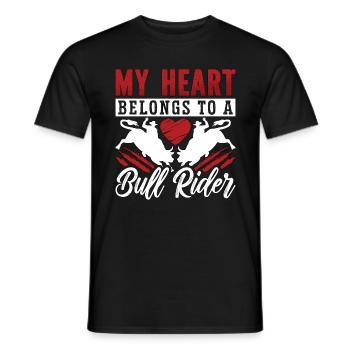 Bull Riding My Heart Belongs To Rodeo Bull Rider - Männer T-Shirt - Schwarz - Vorne - AI Model Male 178 light (178cm)