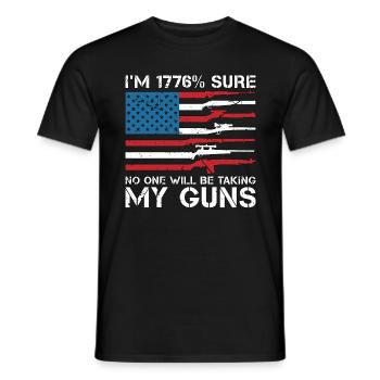 Armurier Je suis sûr à 1776% que personne ne réparera les armes à feu - T-shirt homme - noir - Devant - AI Model Male 178 light (178cm)