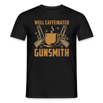 Gunsmith Well Caffeinated Gunsmithing Fixing Guns - Männer T-Shirt - Schwarz - Vorne - AI Model Male 178 light (178cm)