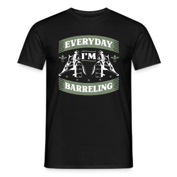 Barrel Racing Everyday I'm Barreling Barrel Race - Männer T-Shirt - Schwarz - Vorne - AI Model Male 178 light (178cm)