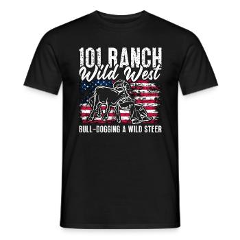 Steer Wrestling 101 Ranch Wild West Barrel Racing - T-shirt homme - noir - Devant - AI Model Male 178 light (178cm)