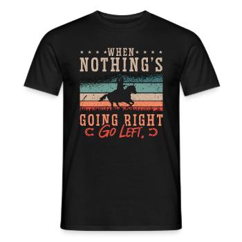 Couper le cheval quand rien ne va Cowboy rétro - T-shirt homme - noir - Devant - AI Model Male 178 light (178cm)