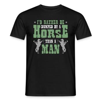Bareback Riding I'd Rather Be Dumped By A Cowboy - Männer T-Shirt - Schwarz - Vorne - AI Model Male 178 light (178cm)