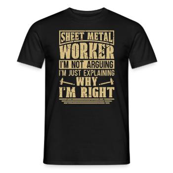 Sheet Metal Worker I'm Not Arguing I'm Fabricator - Men's T-Shirt - black - Front - AI Model Male 178 light (178cm)