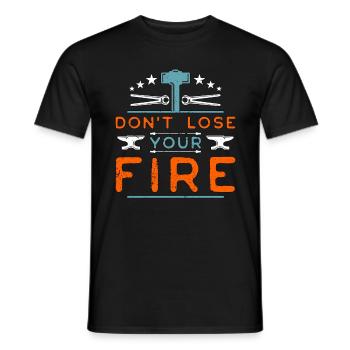 Forging Don't Lose Your Fire Goldsmith Blacksmiths - Men's T-Shirt - black - Front - AI Model Male 178 light (178cm)
