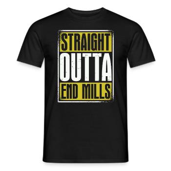 Machinist Straight Outta End Mills Lathe Operator - Männer T-Shirt - Schwarz - Vorne - AI Model Male 178 light (178cm)
