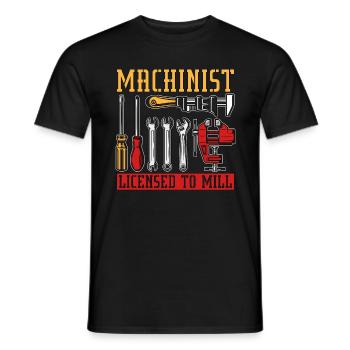 Machinist Licensed To Mill Cnc Machine Machinists - Männer T-Shirt - Schwarz - Vorne - AI Model Male 178 light (178cm)