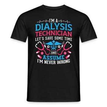 Dialysis Profession Dialysis Technician Nephrology Nurse - Men's T-Shirt - black - Front - AI Model Male 178 light (178cm)