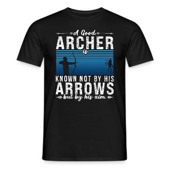 Archery A Good Archer Is Bowhunter Shooting Archer - Männer T-Shirt - Schwarz - Vorne - AI Model Male 178 light (178cm)