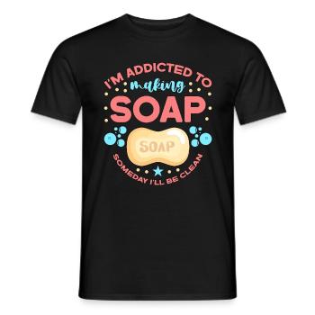 Soapmaking Addicted To Making Soap Saponifications - Men's T-Shirt - black - Front - AI Model Male 178 light (178cm)