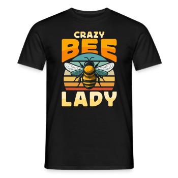 Apiculture Crazy Bee Lady Rétro Apicultrice Apicultrice - T-shirt homme - noir - Devant - AI Model Male 178 light (178cm)