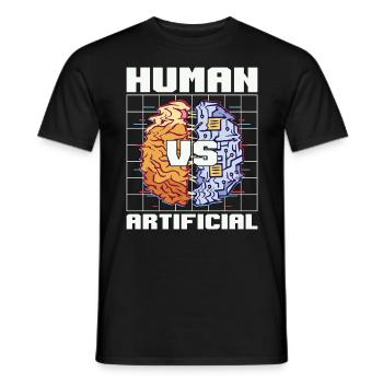 Artificial Intelligence Human VS Engineer Robotics - Männer T-Shirt - Schwarz - Vorne - AI Model Male 178 light (178cm)
