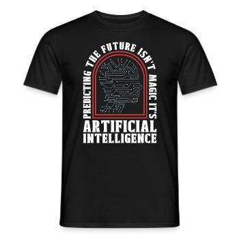 Artificial Intelligence Predicting The Future - Männer T-Shirt - Schwarz - Vorne - AI Model Male 178 light (178cm)