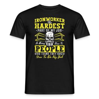 Métallurgiste La partie la plus difficile des ferronniers soudeurs - T-shirt homme - noir - Devant - AI Model Male 178 light (178cm)