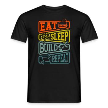 Robotique Manger Dormir Construire Robot Ingénieur en robotique - T-shirt homme - noir - Devant - AI Model Male 178 light (178cm)
